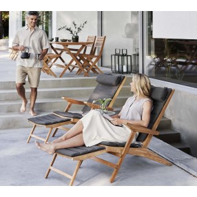 Cane-Line Flip Deck Chair Cushion Set Dark Grey