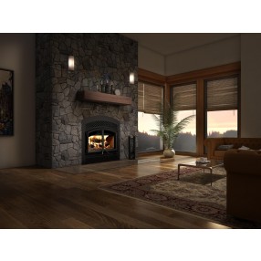 Valcourt Fireplace Waterloo Wood Burning Fireplace with Chimney - Lifestyle 
