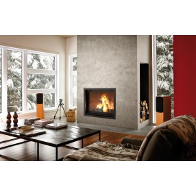 Valcourt Fireplace Antoinette Wood Burning Fireplace with Chimney - Lifestyle 