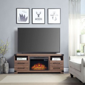 Manhattan Comfort Electric 23 " Fireplace Box with Heat Functionality Set