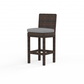 Montecito Barstool in Canvas Granite w/ Self Welt - Front Side Angle