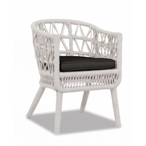 Dana Rope Dining Chair in Spectrum Carbon w/ Self Welt - Front Side Angle