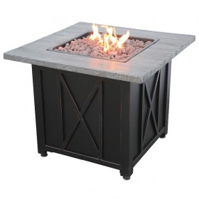 Mr. Bar-B-Q Endless Summer® LP Gas Outdoor Fire Pit with 30-in Wood Look Resin Mantel