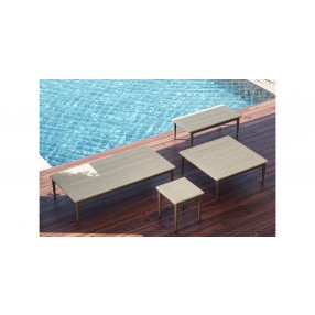 Source Furniture Danish Aluminum 40'' Wide Square Large Coffee Table