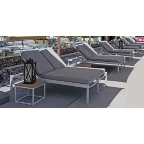 Source Furniture Fusion Aluminum Sling Double Armless Chaise Lounge
