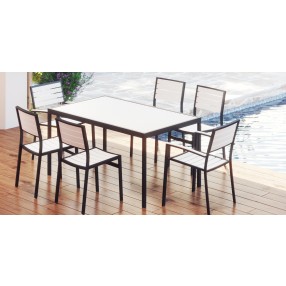 Source Furniture Napa Easton Aluminum Dining Arm Chair 