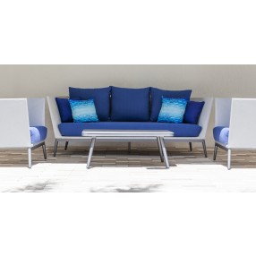 Source Outdoor Furniture Cosmo Aluminum 41''W x 24''D Rectangular Coffee Table