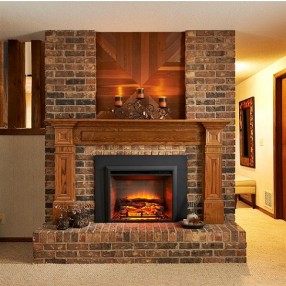 Outdoor Greatroom Company Gallery Electric LED Built In Fireplace - Lifestyle