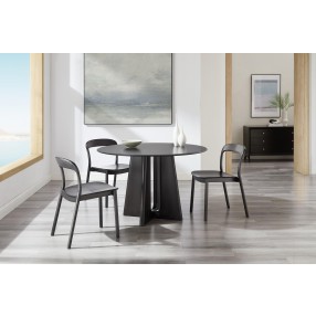 Greenington Luna 48” Round Table In Caviar - Lifestyle 6