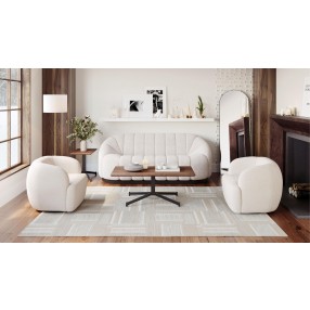 Govan Swivel Chair in Ivory- Lifestyle 1