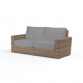Havana Loveseat in Canvas Granite w/ Self Welt - Front Side Angle