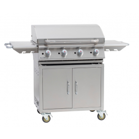 Bull BBQ 30" Griddle Complete Cart - Closed and Angled