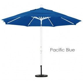 California Umbrella 11' Aluminum Market Umbrella Collar Tilt DV Matted White - Sunbrella