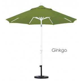 California Umbrella 9' Aluminum Market Umbrella Collar Tilt - Matted White - Pacifica