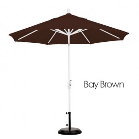 California Umbrella 9' Aluminum Market Umbrella Push Tilt - M White - Sunbrella
