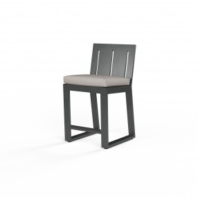 Redondo Counter Stool in Canvas Natural, No Welt - Front Side Angle