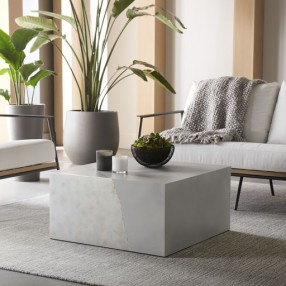 Sunpan Kyson Coffee Table - Silver - Lifestyle