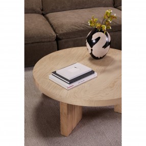 Moe's Home Collection Oregon Round Coffee Table - Blonde - Lifestyle