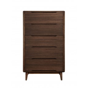 Greenington Currant Five Drawer High Chest Oiled Walnut - Front Angle