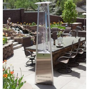 AZ Patio Heaters Commercial Glass Tube Patio Heater in Stainless Steel - Lifestyle