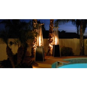 AZ Patio Heaters Glass Tube Patio Heater in Hammered Bronze - Lifestyle