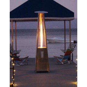 AZ Patio Heaters Glass Tube Patio Heater in Stainless Steel - Lifestyle