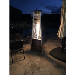 AZ Patio Heaters Compact Glass Tube Heater in Hammered Bronze - Lifestyle