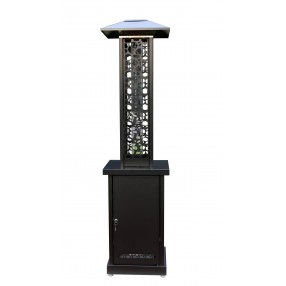 AZ Patio Heaters Hiland Wood Pellet Glass Tube Heater In Matte Black - Front Angle