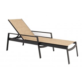 Woodard Hudson Sling Adjustable Chaise Lounge - Angled