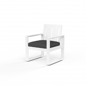 Newport Dining Chair in Spectrum Carbon, No Welt - Front Side Angle