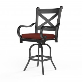 Monterey Barstool in Canvas Henna w/ Self Welt - Front Side Angle