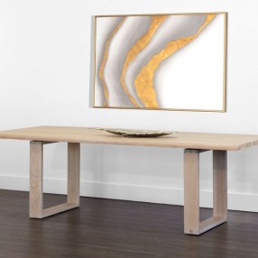 Sunpan Thanus Dining Table 94.5'' Light Oak - Front Side Angle