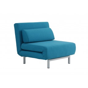 J&M Furniture Premium Chair Bed LK06-1 in Teal Fabric