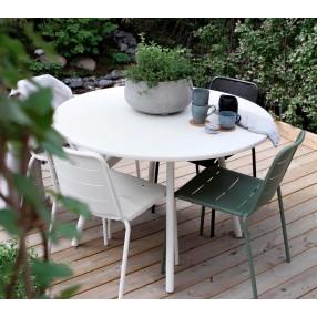 Cane-Line Area Table White / Aluminum Set