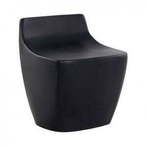 Sunpan Ledger Stool in Black  - Front Side Angle