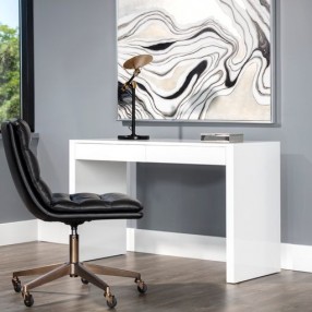 Sunpan Dutad Desk in High Gloss White - Lifestyle