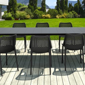 Compamia Air Extension Dining Set 9 Piece in Black - Lifestyle 