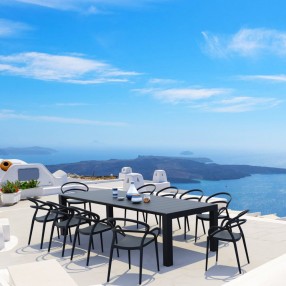 Compamia Mila Extendable 11-Piece Outdoor Dining Set - Black