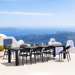 Compamia Sunset Extendable Dining Set 9 Piece In Black - Lifestyle 3