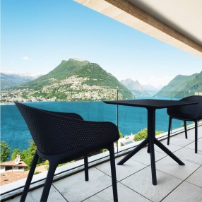 Compamia Sky Outdoor 3-Piece Bistro Set - BLACK