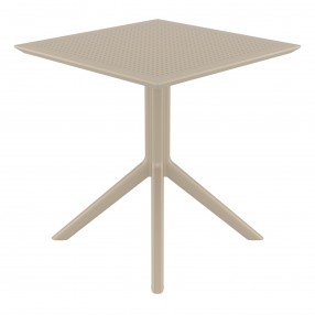 Sky Square Table 27 inch Taupe - Angled