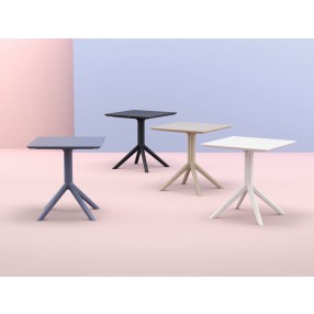 Compamia Sky Square Table 27 inch White/Taupe/Dark Grey/Black