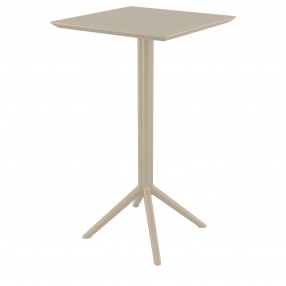 Sky Square Bar Table 24 inch Taupe - Angled View