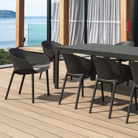Compamia Sky Pro Stacking Dining Chair in Black - Lifestyle 3