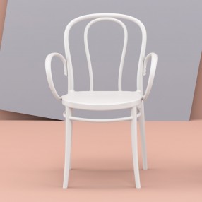 Victor XL Resin Outdoor Arm Chair White - Lifestyle