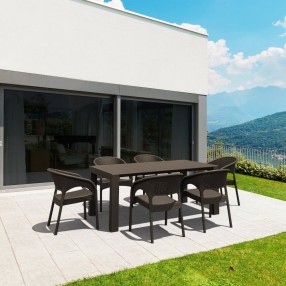Compamia Panama California 7-Piece Extendable Dining Set - Brown