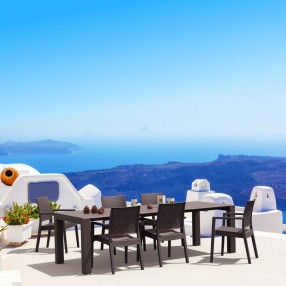 Compamia Ibiza Wickerlook 7-Piece Extendable Dining Set - Brown