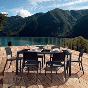 Compamia Miami Wickerlook Square Dining Set 5 Piece with Side Chairs