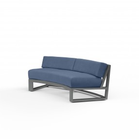 Redondo Curved Sofa in Spectrum Indigo, No Welt - Front Side Angle