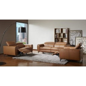 J&M Furniture Lorenzo Sofa , Loveseat and Chair in Caramel 